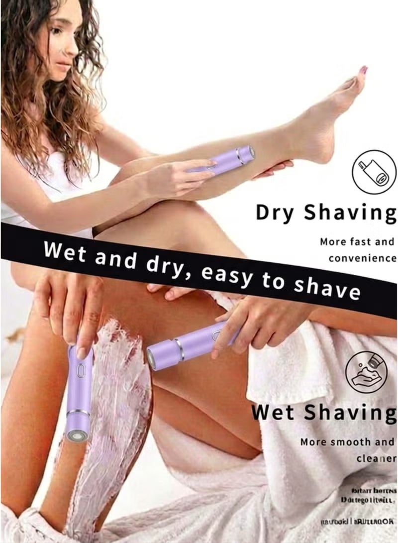 Smartbarry K01 Women's 2-in-1 Bikini Trimmer & Electric Shaver, Dual Head, Cordless, IPX7 Waterproof, Light Purple - Image 4