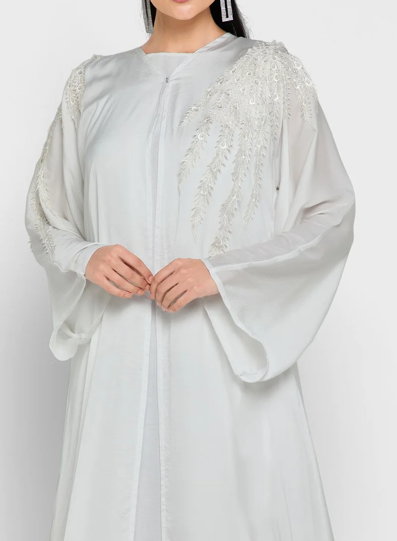 hayas closet Embellished Wide Sleeve Abaya