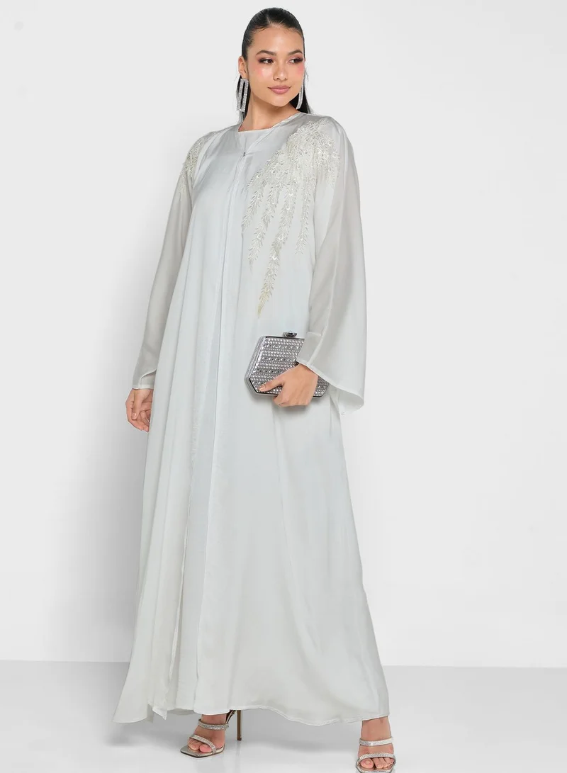 hayas closet Embellished Wide Sleeve Abaya