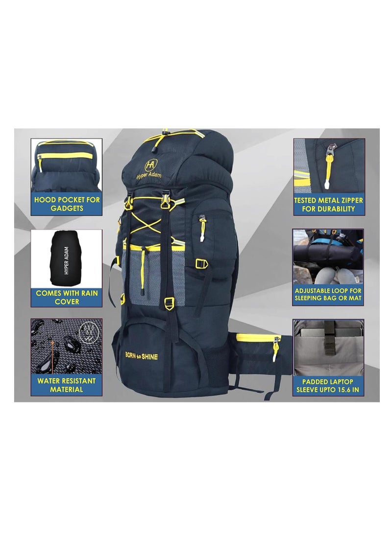 Hyper Adam Rucksack Bags | 75 Litres Travel Bag For Men | Tourist Bag For Travel | Backpack For Hiking Trekking Bag Mountain Bag For Camping | Rain Cover | 7HCL - Image 4