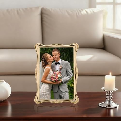 GorYeeFine 4 x 6'' Premium Alloy Gold Photo Frame - High-End Décor Picture Frames 6x4'' with Velvet Backing,Hi End Décor Metal Frames - Image 2