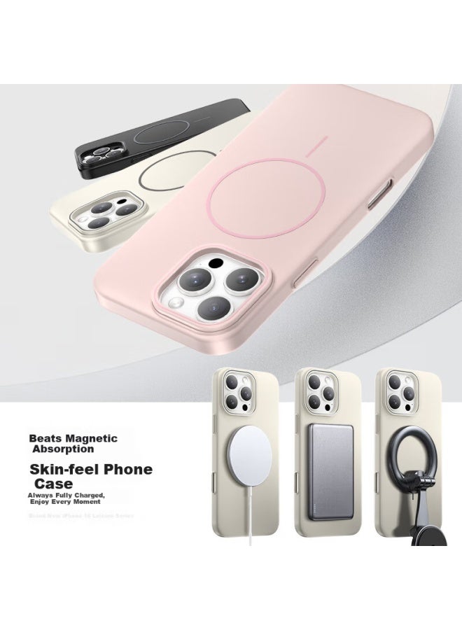 Keklle iphone 16 Plus Case Apple 16 Plus Magnetic Wireless Charging Frosted Anti-fall Soft Edge Protection Case Cherry Blossom Pink - Image 2