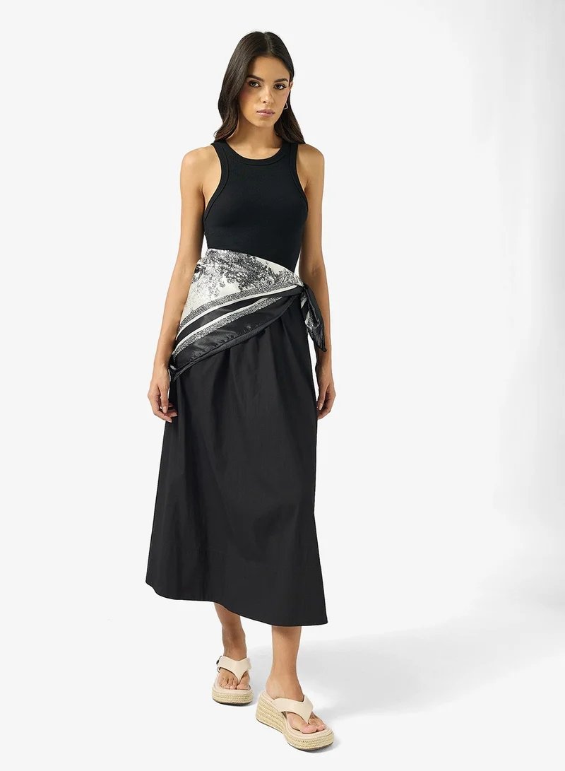 Ginger Satin Monochrome Headscarf