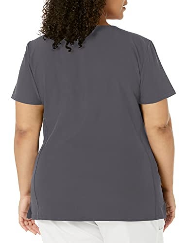 HeartSoul Women's Pitter-Pat V-Neck Scrubs Shirt, Pewter, Large - Image 2