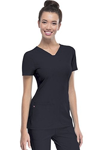 HeartSoul Women's Pitter-Pat V-Neck Scrubs Shirt, Pewter, Large - Image 4