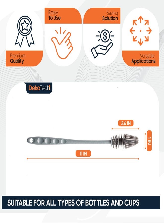 Dekotech 11-Inch Silicone Bottle Brush – Long-Handle Soft Bristle Cleaner for Effortless Deep Cleaning of Bottles, Glassware, Thermoses & Kitchen Containers - Image 4