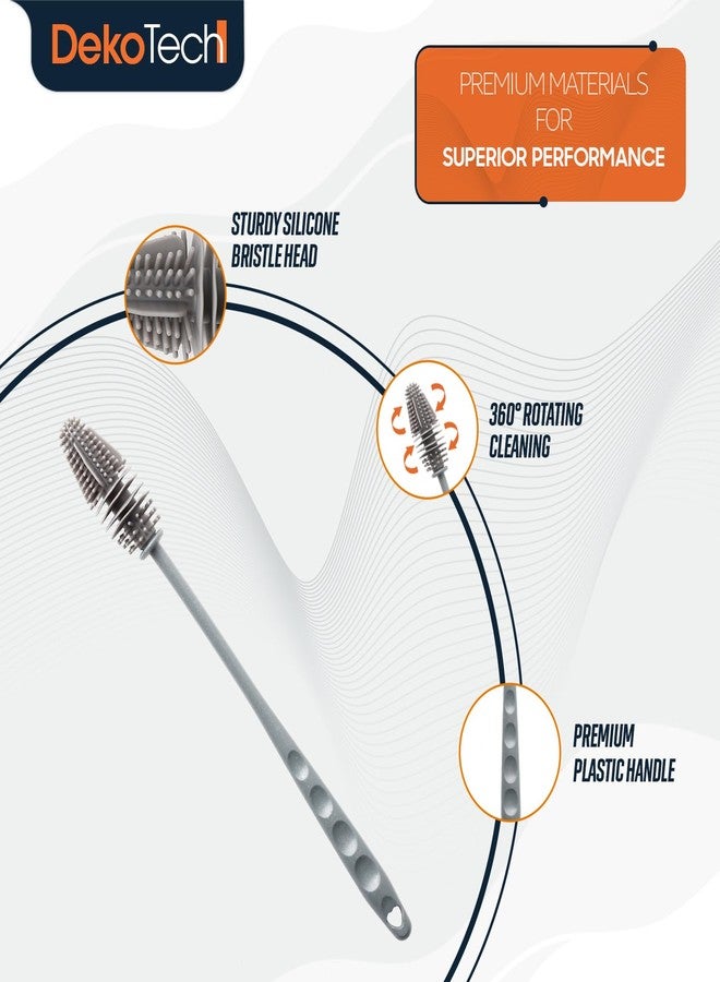 Dekotech 11-Inch Silicone Bottle Brush – Long-Handle Soft Bristle Cleaner for Effortless Deep Cleaning of Bottles, Glassware, Thermoses & Kitchen Containers - Image 2