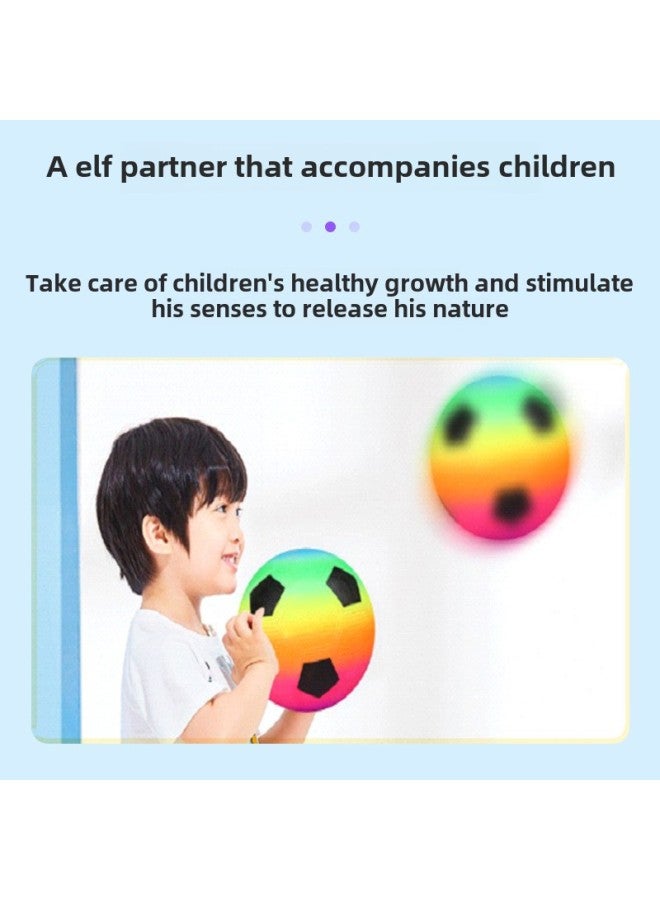 Rainbow Ball PVC Playground Children Baby Sports Elastic Ball 8 Inch Inflatable Toys Wear-resistant Small Football-Colour:Rainbow Football-Diameter:20.32cm  - Image 3