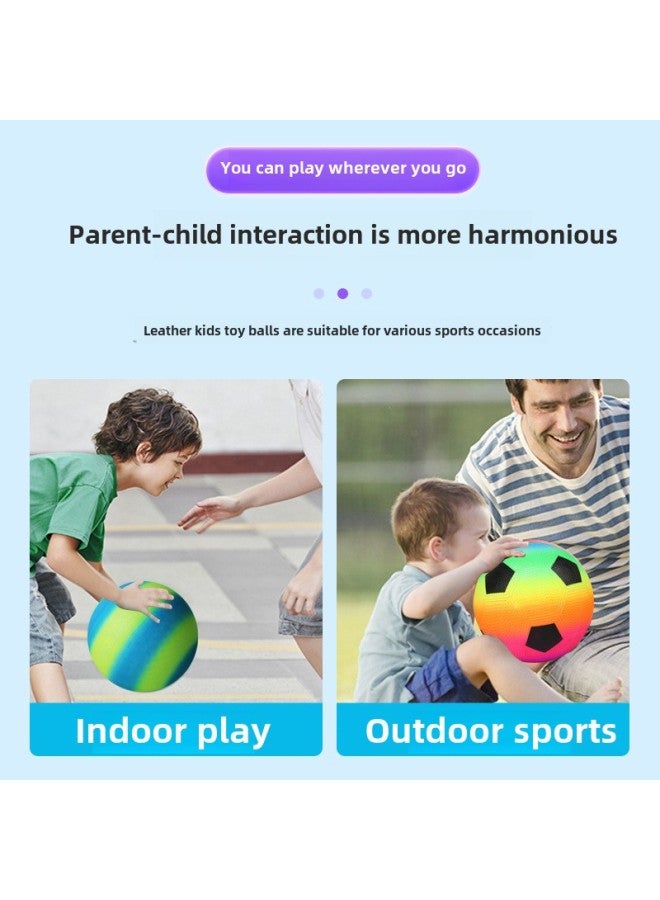 Rainbow Ball PVC Playground Children Baby Sports Elastic Ball 8 Inch Inflatable Toys Wear-resistant Small Football-Colour:Rainbow Football-Diameter:20.32cm  - Image 4