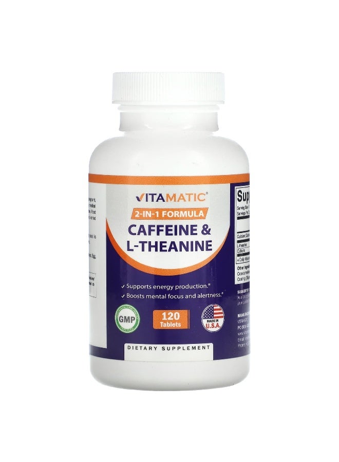 Vitamatic فيتاميناتك، كافيين و L-ثيانين، 120 قرص - Image 1