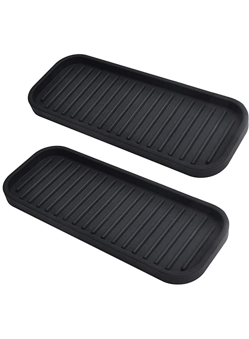 KASTWAVE 2 Pack Silicone Sponge Holder Kitchen Sink Organizer Tray Dish Caddy Soap Dispenser Scrubber Spoon Holder Dishwashing Accessories - Image 1