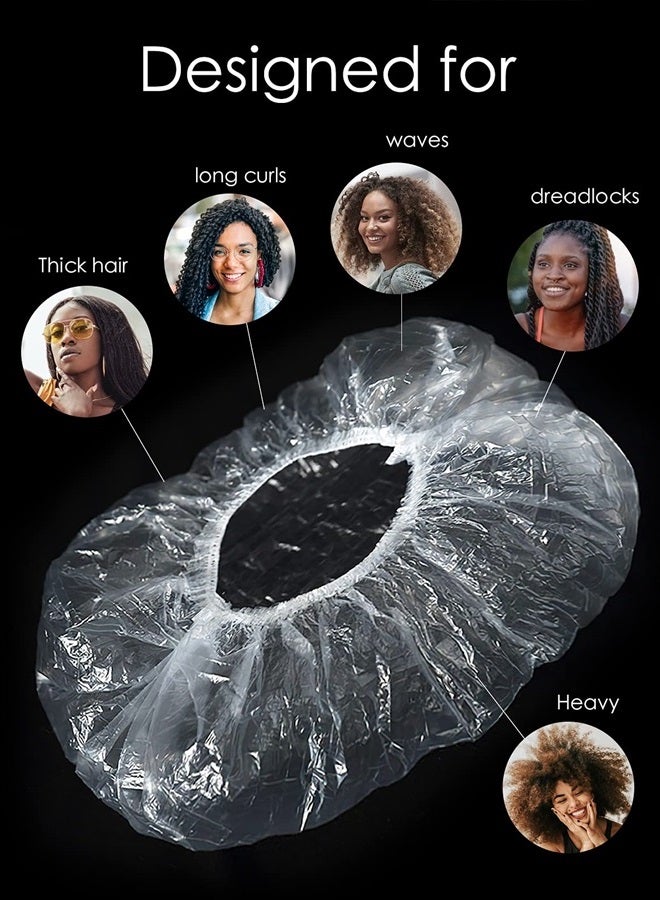 10Pcs Disposable Large Shower Cap for Long Braids Women XL Oversized Disposable Plastic Shower Cap for Long Dreadlocks Processing Cap for Locs Big Plastic Shower Cap for Black Women Hair Treatment