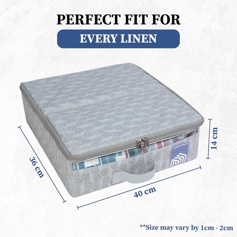 Homestrap Foldable NonWoven Bedsheet Organizer DustProof Wardrobe Storage Box for Linens Pillowcases Duvet Covers SpaceSaving Foldable and Stackable Cupboard Organizer - Image 2
