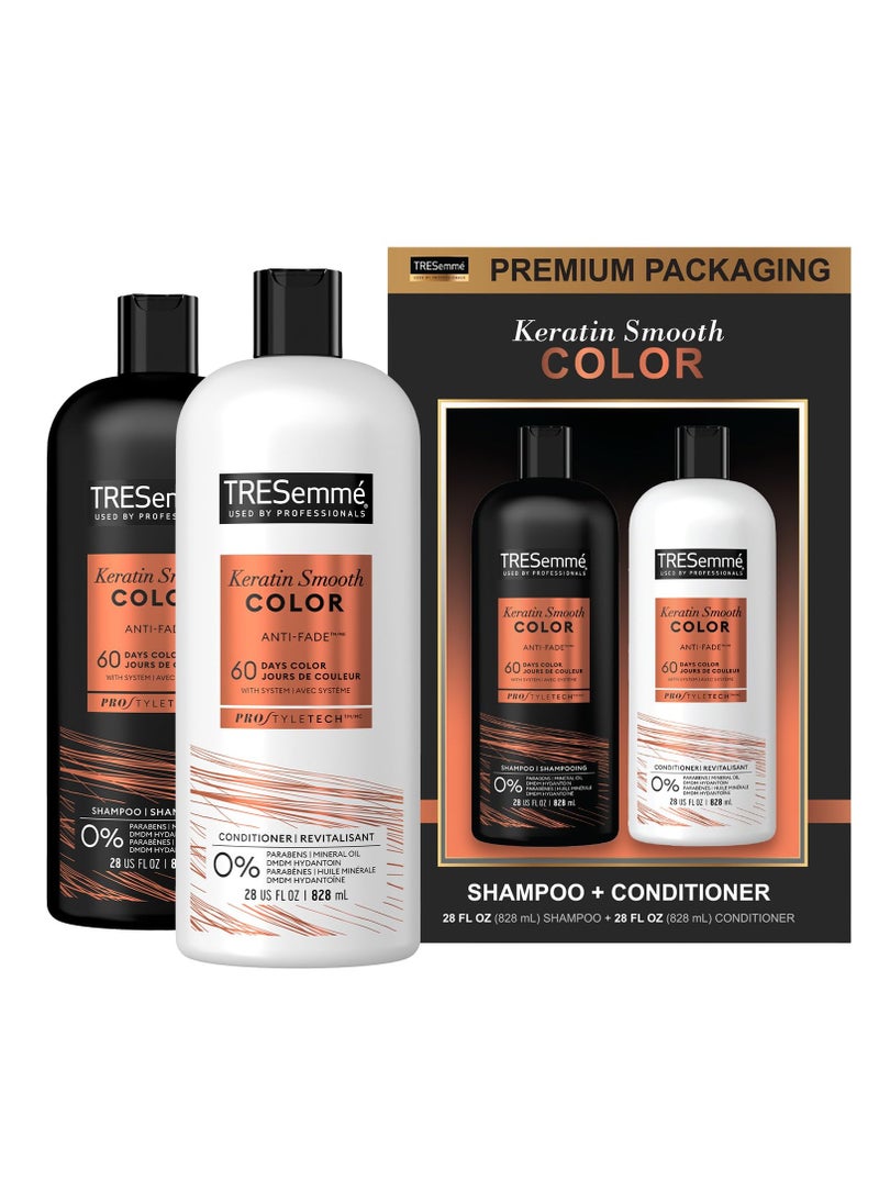 TRESemmé TRESemmé Shampoo and Conditioner, Keratin Smooth Color – Anti-Fade, Anti-Frizz Hair Products for Color-Treated Hair, 28 Oz Ea  - Image 3
