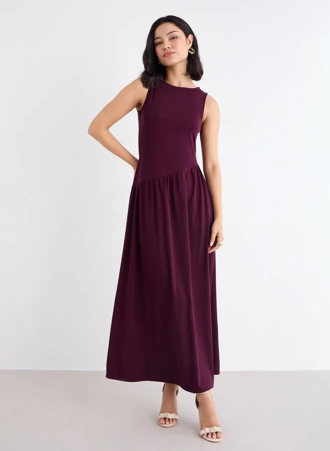 ستايلي Styli Burgundy Sleeveless Maxi Dress