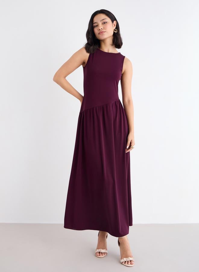 Styli Burgundy Sleeveless Maxi Dress - Image 2