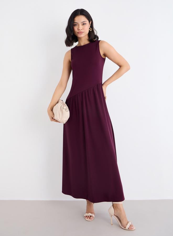 Styli Burgundy Sleeveless Maxi Dress - Image 1
