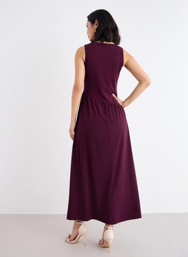 Styli Burgundy Sleeveless Maxi Dress - Image 5