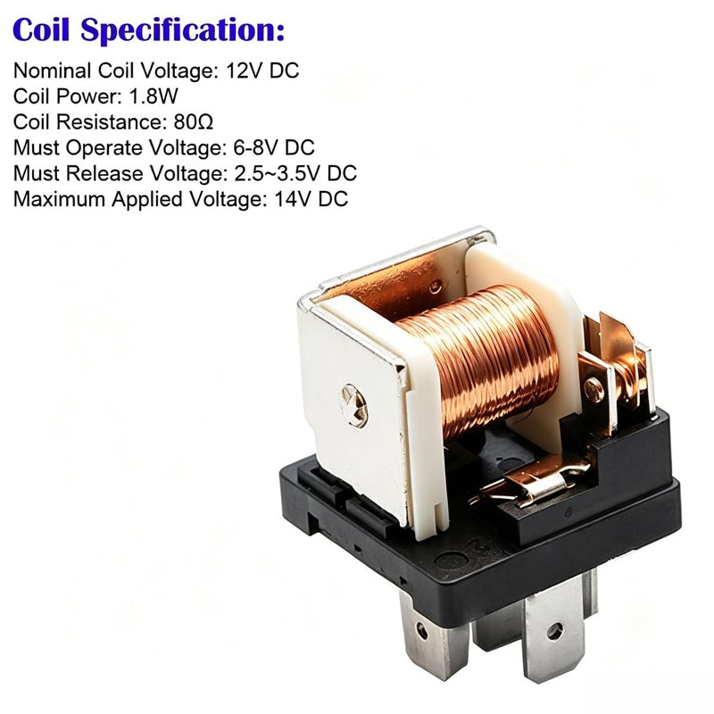 Gebildet JD1912 12V 40A 4-Pin SPST مجموعة مرحلات سيارات مع صمام ثنائي مدمج للشاحنات والشاحنات الصغيرة والدراجات النارية والقوارب، عبوة من 4 قطع - Image 5