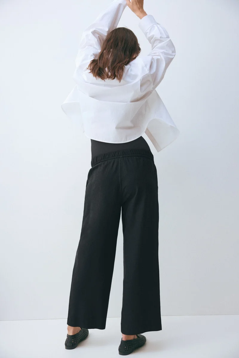 H&M  MAMA Linen-blend drawstring trousers for Women | Best Price UAE