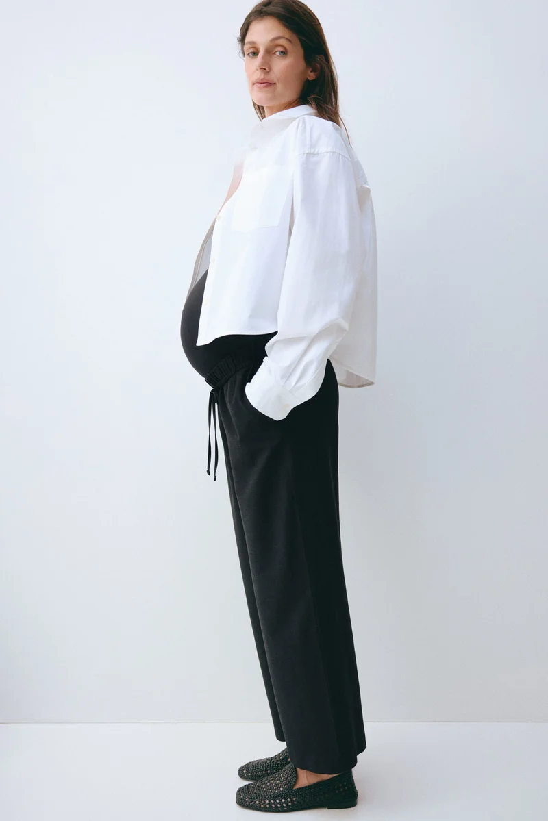 H&M  MAMA Linen-blend drawstring trousers for Women | Best Price UAE
