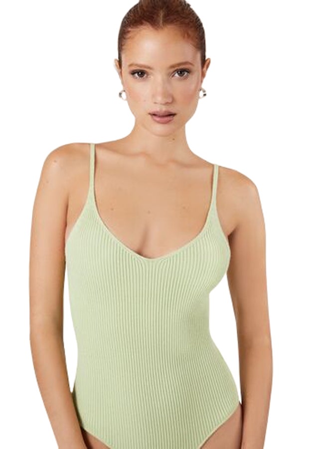 FOREVER 21 Sweater-Knit V-Neck Cami Bodysuit - Image 1