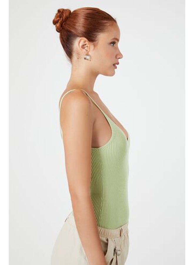 FOREVER 21 Sweater-Knit V-Neck Cami Bodysuit - Image 3