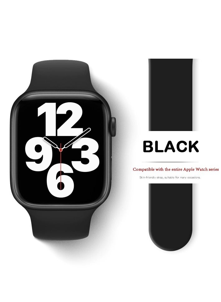 Samu Apple Watchband 38MM/40MM/41MM/ Silicone Strap for Apple Watch All Series Black - Image 1