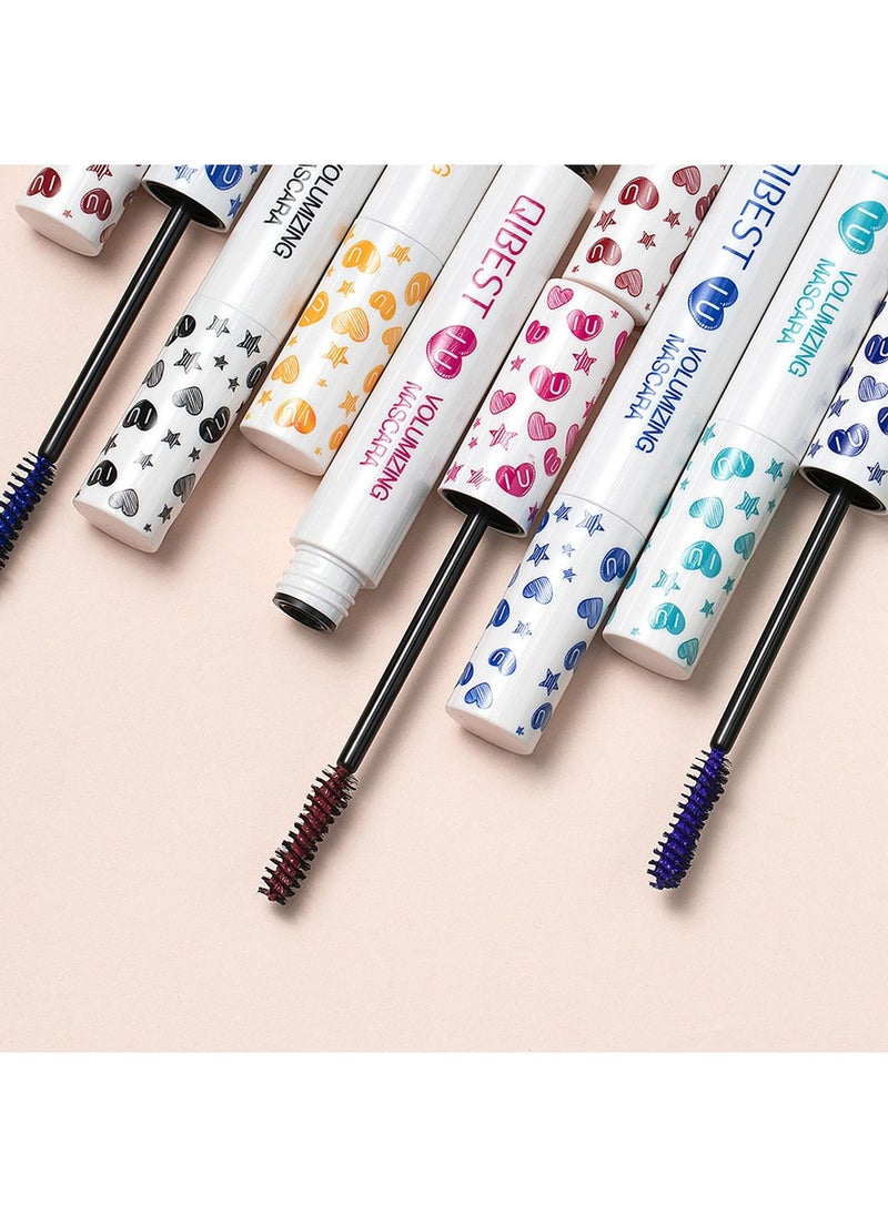 QiBest - Colored Mascara Set 7 Color Colorful Waterproof Mascara for Eyelashes Set, Charming Long Lasting Length Volume Fiber Mascara Eye Makeup - Image 1