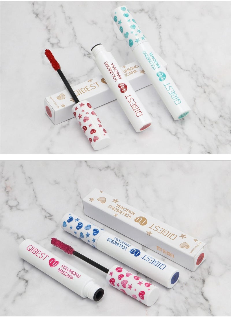 QiBest - Colored Mascara Set 7 Color Colorful Waterproof Mascara for Eyelashes Set, Charming Long Lasting Length Volume Fiber Mascara Eye Makeup - Image 1