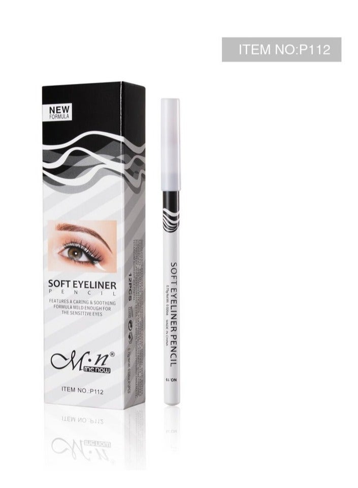 Me Now 12-Piece Soft Eye Liner Pencil  White - Image 1