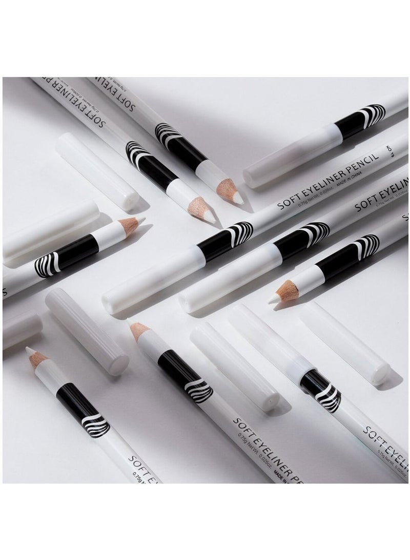 Me Now 12-Piece Soft Eye Liner Pencil  White - Image 3
