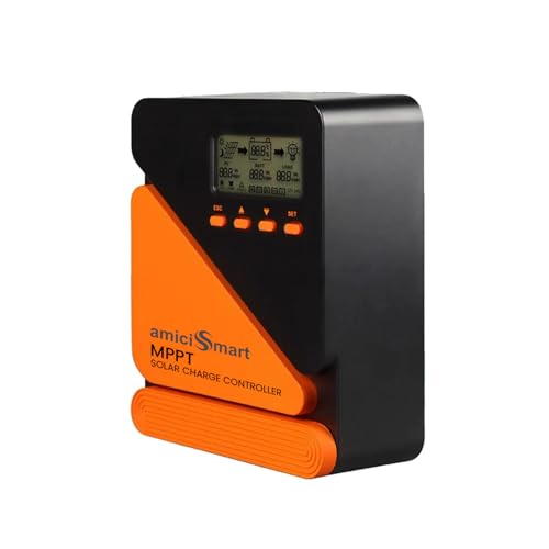 amiciSmart True MPPT Solar Charge Controller, 98% Efficiency Lithium Battery Regulator with 5V/3A USB Port, Max 260W, 12V/24V (10A) - Image 1