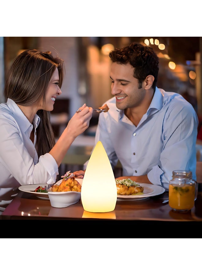 ETRONIK مصباح LED على شكل قطرة ماء مقاس 6 بوصات قابل لإعادة الشحن والتحكم عن بعد، مصباح مزاجي متغير 16 لونًا، إضاءة ليلية متوهجة قابلة للتعتيم، إضاءة زخرفية للمنزل والحفلات والحانات وحفلات الزفاف - Image 2