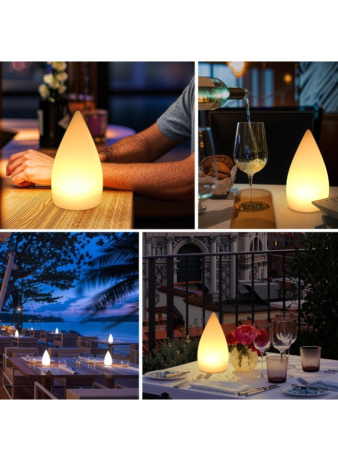 ETRONIK مصباح LED على شكل قطرة ماء مقاس 6 بوصات قابل لإعادة الشحن والتحكم عن بعد، مصباح مزاجي متغير 16 لونًا، إضاءة ليلية متوهجة قابلة للتعتيم، إضاءة زخرفية للمنزل والحفلات والحانات وحفلات الزفاف - Image 3