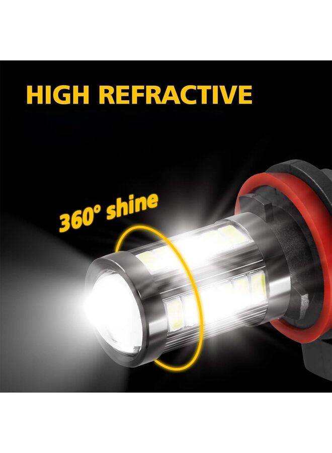 2PCS LED Fog Light Bulbs White, Super Bright 2800 Lumens 33-SMD LED Daytime Running Lights Bulbs Replacement for Cars, Trucks (Size : H11) - Image 4