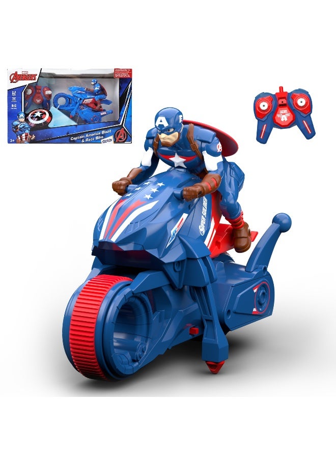 MARVEL Captain America Blaze & Race Bike | 2.4 GHz Frequency | Full Function | Age 3+ - Image 1