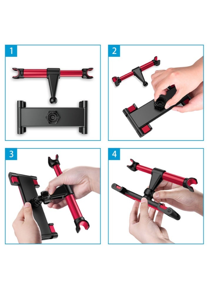 صاروخ فلاير حامل سيارة روكيت فلاير مسطح [دوران 360° فائق الاستقرار] حامل هاتف آيباد، مسند رأس سيارة، مقياس Travel Essentials 4.7-12.9 بوصة لآيباد 2024/2023، آيفون 16/15/14/13، سامسونج S25/24/23 - Image 2