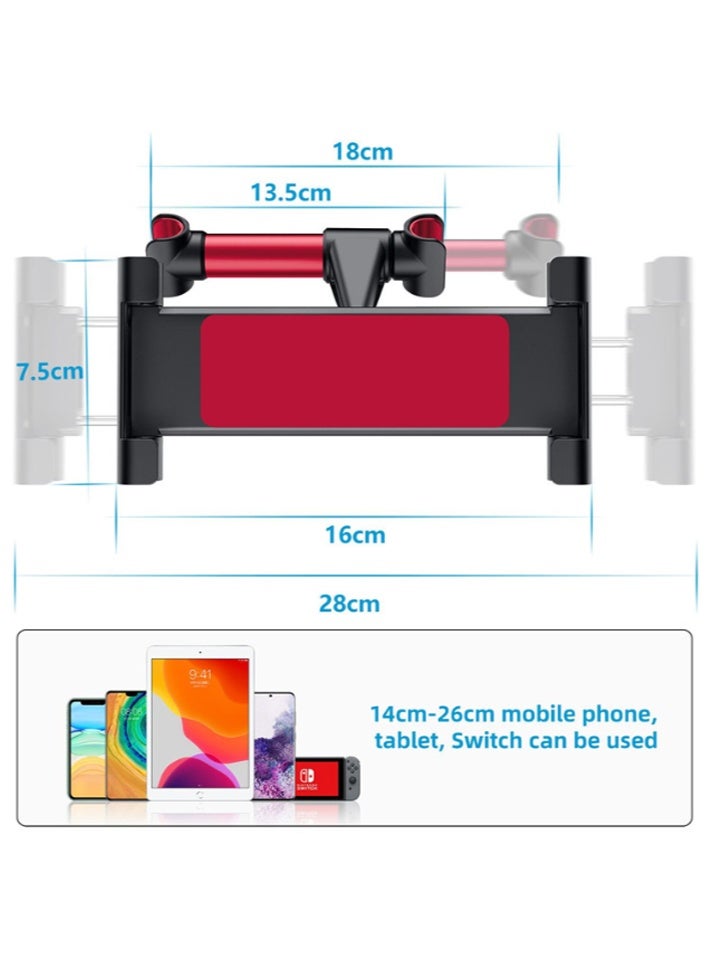 صاروخ فلاير حامل سيارة روكيت فلاير مسطح [دوران 360° فائق الاستقرار] حامل هاتف آيباد، مسند رأس سيارة، مقياس Travel Essentials 4.7-12.9 بوصة لآيباد 2024/2023، آيفون 16/15/14/13، سامسونج S25/24/23 - Image 4