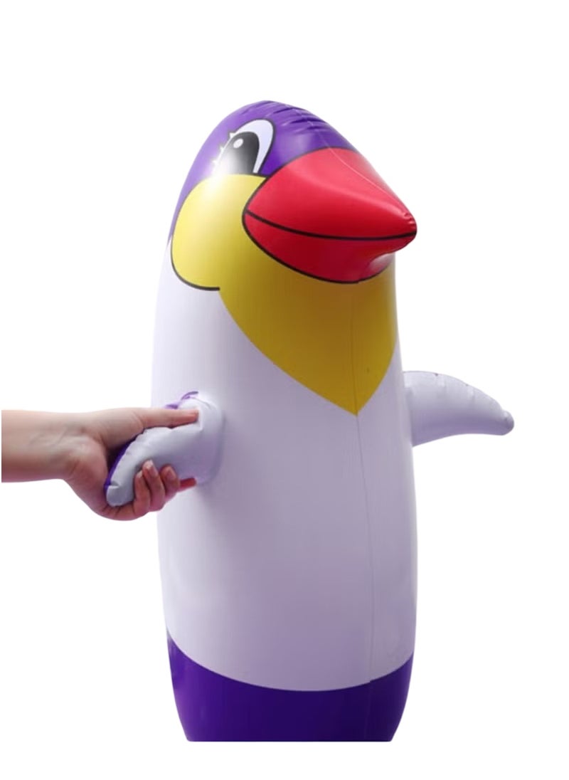 Huitich 70cm Medium Inflatable Penguin Tumbler – Cartoon Animal Boxing Toy with Foot Pump  - Image 5