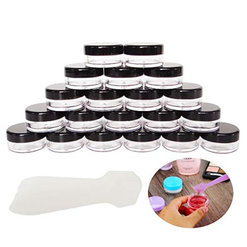 GreatforU 20 pieces 5 g empty samples, cream containers, cosmetic containers, 5 ml cosmetic containers with lids for make-up, eye shadow, nails, beads, lip gloss, balm, bath lotion, face cream, - Image 1