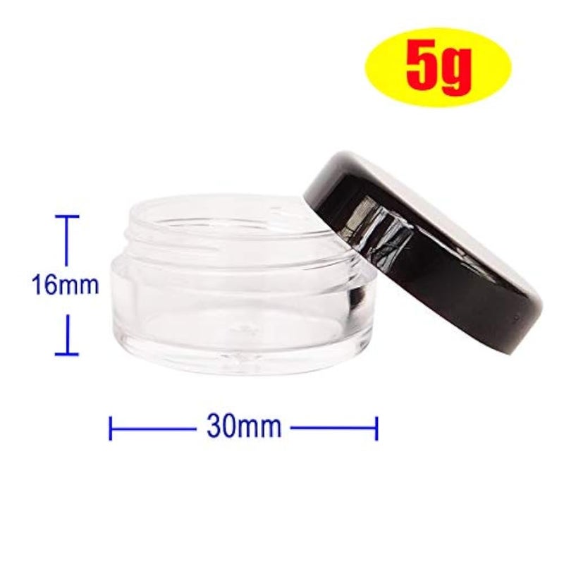 GreatforU 20 pieces 5 g empty samples, cream containers, cosmetic containers, 5 ml cosmetic containers with lids for make-up, eye shadow, nails, beads, lip gloss, balm, bath lotion, face cream, - Image 2
