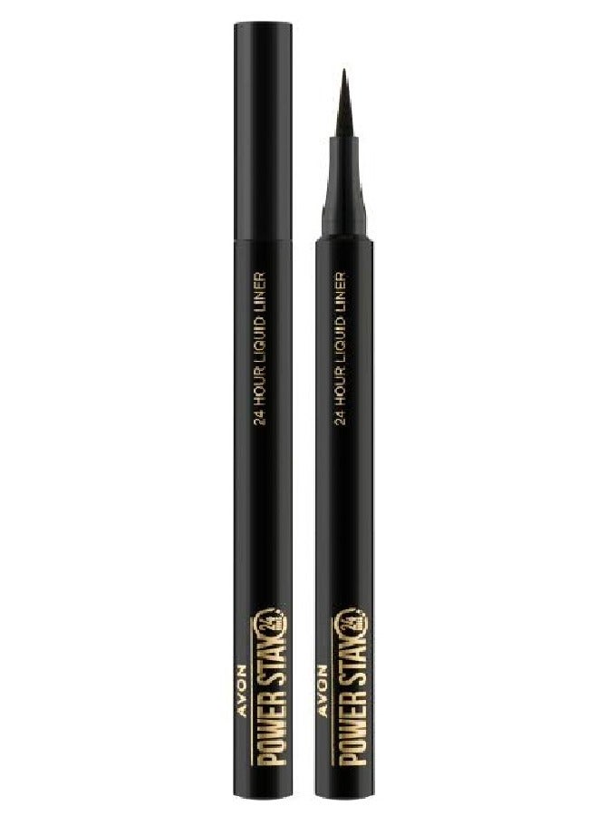 آفون Power Stay 24Hour Liquid Eyeliner 1.2ml - Blackest Black - Image 1