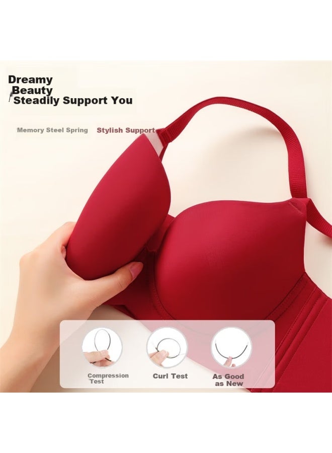 Moonbadi Women's Large Size Seamless Bra, Thin, Makes Large Appear Smaller, Soft Underwire, Lifts And Gathers, Reduces Side Bulge, Adjustable Cup Shape - Image 2