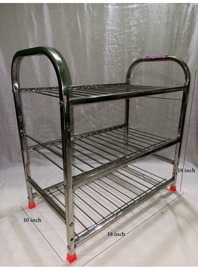 D.K 11 D k 11 Multipurpose Racks for Storage Books .steelness Steel Rack.You can use it for Container Stand in The Kitchen,Book Stand, Spice Rack and Footwear Stand etc (18 * 18in Racks) - Image 5