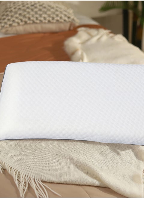 Orthopedic Memory Foam Bed Pillow for Sleeping, Neck Pain Relief | Soft Yet Supportive| Suitable for Side & Back Sleepers | Inner Cover Only (Memory Foam Flat, Standard (1pc)), 40 X 60 X 10 Cm