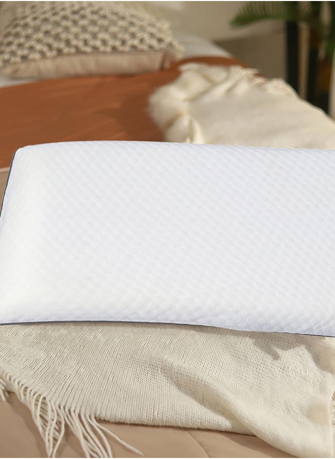 Status Contract - Orthopedic Memory Foam Bed Pillow for Sleeping, Neck Pain Relief | Soft Yet Supportive| Suitable for Side & Back Sleepers | Inner Cover Only (Memory Foam Flat, Standard (1pc)), 40 X 60 X 10 Cm - Image 1