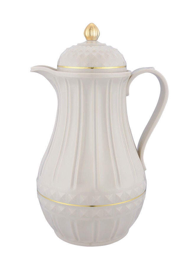 Plastic Coffee/Tea Flask 1 Liter Light Brown/Gold