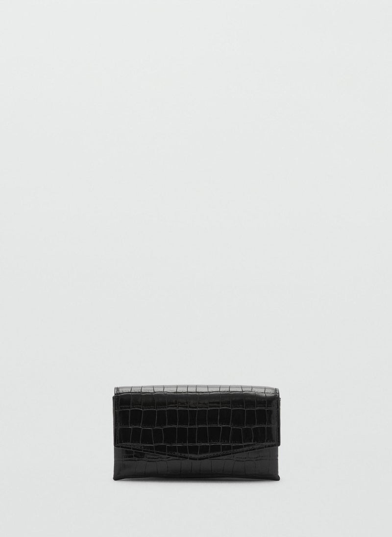 MANGO Croc-Effect Flap Bag  - Image 1