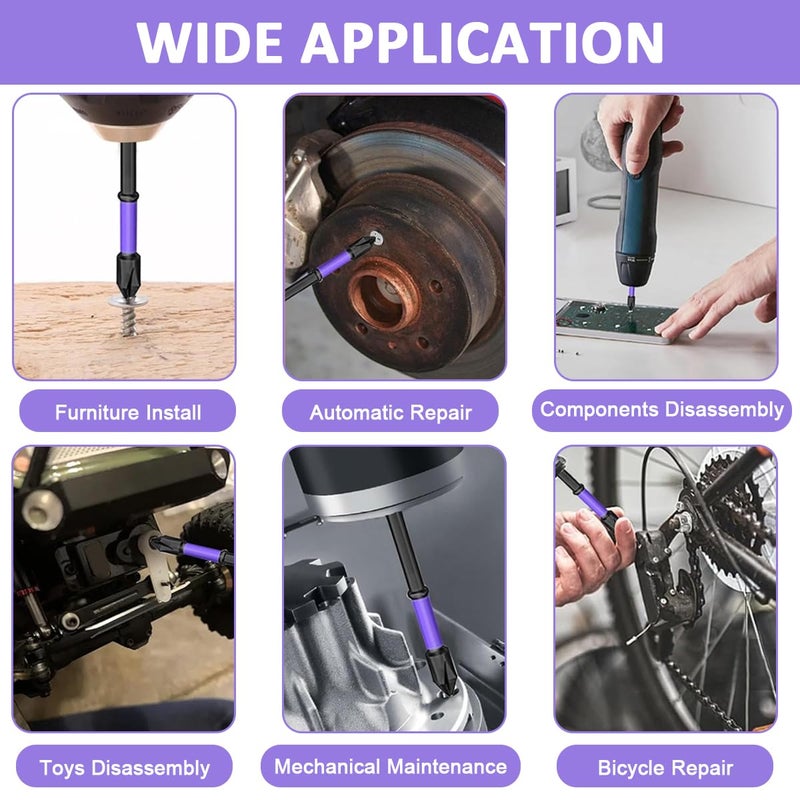 Serplex 6Pcs Magnetic Phillips Drill Bits Set Assorted Sizes AntiSlip Grooves High Impact Steel Universal Compatible for Power Impact Drivers Enhanced Magnetic Tips for Precision - Image 5